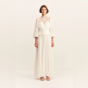 Emory Lace Long Sleeve Maxi Dress - Ivory